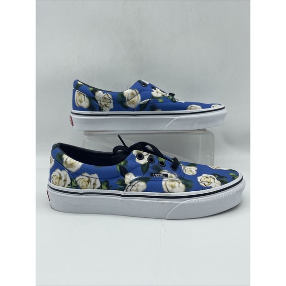 Vans Floral Lapis Blue Low Top Skate Shoes Men Size 5 Women 6.5 721356 - Picture 1 of 7